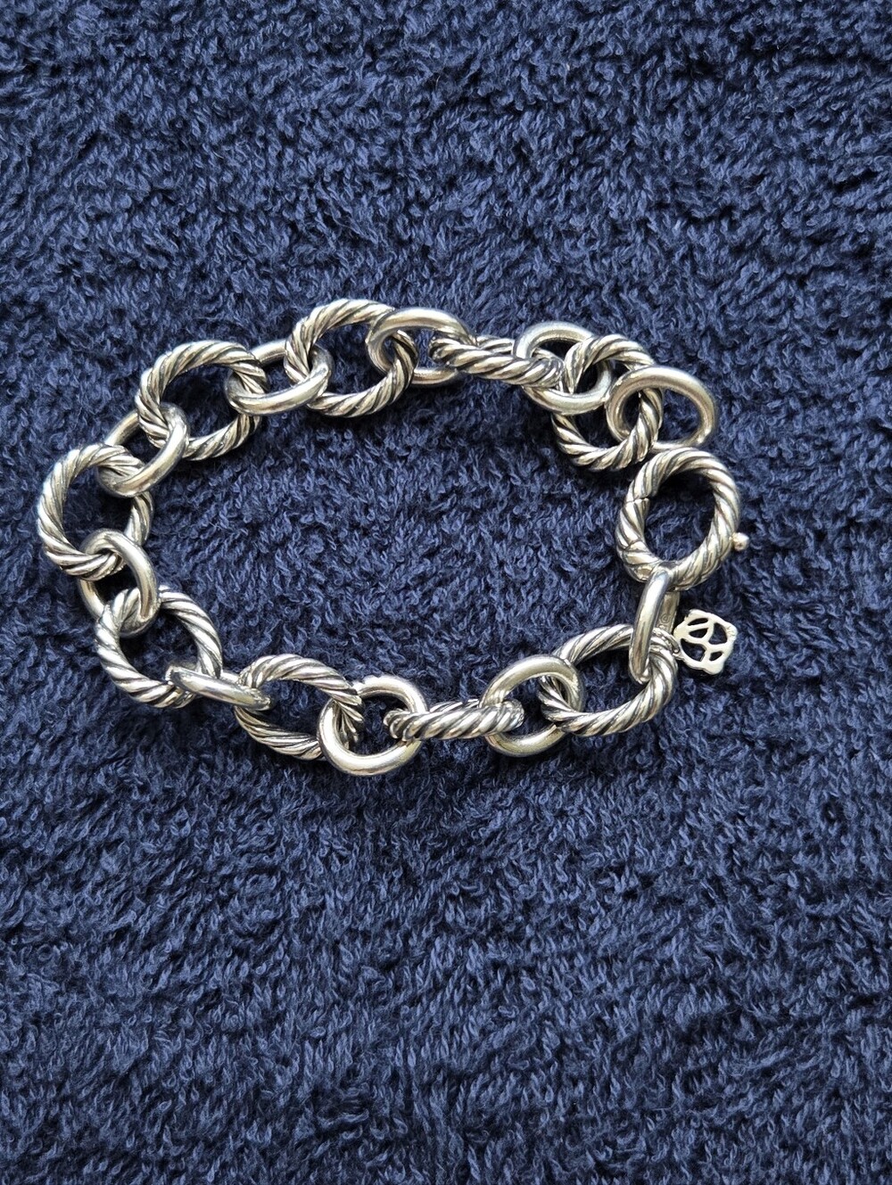 David Yurman Oval Link Chain Bracelet Sterling Silver 925 20MM 7.5"
